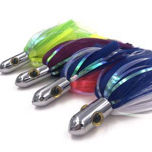 เหยื่อตกปลา Weiyu Fishing Ilander Teasers Flasher Lure หัวทองเหลืองชุบโครเมียมพร้อมกระโปรงไนลอน สำหรับตกปลาทูน่าขนาดใหญ่ - Product Image 3