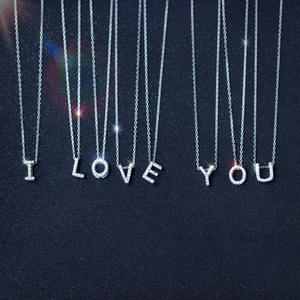 Perhiasan Grosir YFN Liontin Huruf Awal Berbahan Perak Sterling 925 dengan Zirkon Kubik untuk Kalung - Product Image 2