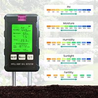 Testeur de sol 6 en 1 Compteur de sol Fertilité/PH/Humidité Affichage numérique Analyseur de PH du sol