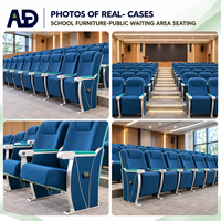 Chaise d'auditorium ergonomique inclinable, siège de théâtre pliable, mobilier commercial en acier inoxydable pour projets scolaires