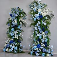 F-HFA021 Ensemble floral en soie artificielle pour arche en forme de corne de taureau, pour vitrines de magasins, décorations de mariage, plantes artificielles modernes