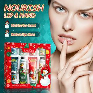 Coffret de Soins des Lèvres et des Mains de Noël, Crème Hydratante Anti-Gerçures pour les Mains, Baume à Lèvres, Coffret Cadeau pour Peaux Sèches et Sensibles - Product Image 2