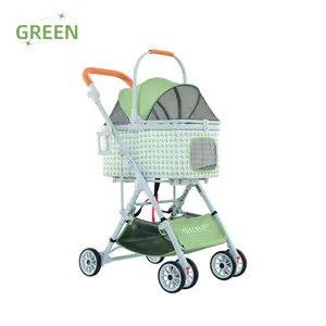 Portable Wholesale Cat Dog Stroller With Storage Basket Foldable Lightweight Dog Carrier Trolley Jogging Pet Travel Outdoors Dog