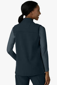 डॉक्टर नर्स अस्पताल ने महिलाओं की 6 जेब वाले बोनडेड फ्लेक्स खिंचाव उपयोगिता ज़िप फ्रंट स्क्रब बनियान - Product Image 2