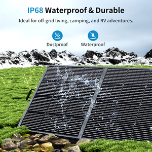 ABOK 400W Monocrystalline <b>Foldable</b> <b>Solar</b> <b>Panel</b> IP68 Waterproof High Efficiency 40V MC4 Connector for Outdoor Camping RV Off Grid - Product Image 3