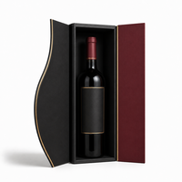 Boîte cadeau de luxe personnalisée pour vin rouge avec logo estampé à chaud or, emballage rigide à double porte pour vignerons, cadeaux d'entreprise et de fêtes