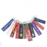 Porte-clés personnalisé avec logo promotionnel, tissu tissé double face, broderie, étiquette brodée