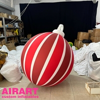 Boule de Noël LED gonflable pour la décoration de fond de scène de gala, ballon de Noël suspendu personnalisé pour accessoire de scène