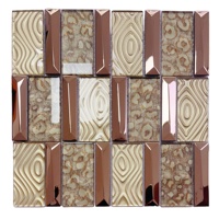 Tuile de mosaïque en verre mélangé métal nouveau design décoration galvanisée pour la décoration de la maison mur intérieur