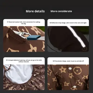 Pakaian hewan peliharaan anjing besar, sedang, besar, tahan air, poliester, tahan hujan, jas hujan luar ruangan untuk mengambil emas, Tepian, berjalan, anjing - Product Image 4