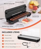 Mesin Vacuum Sealer 75KPa Makanan 6-in-1 Mode Kering/Lembab Timer Digital Desain Ringan Otomatis Pemotong Terintegrasi + 10 Kantong