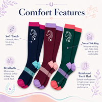Chaussettes d'équitation longues pour femmes, personnalisables, en coton écologique respirant, pour l'automne, avec couleurs sur mesure