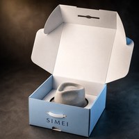 Cajas de Embalaje al por Mayor SIMEI, Caja de Regalo para Sombreros con Asa, Caja Rígida con Logotipo Personalizado para Almacenamiento de Sombreros Fedora