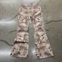 Jeans en denim évasés pour hommes, style vintage délavé, imprimé animal léopard et tigre, streetwear Y2K avec poches, vente en gros