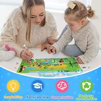 Échantillon gratuit KEYBABY Livres d'autocollants en gel personnalisés à scènes répétées et réutilisables Livres d'activités d'impression pour enfants collés pour enfants