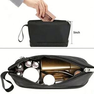 Custom Logo Double Layer <b>Makeup</b> Bag, Large Capacity Portable Cosmetic Pouch, Travel Toiletry Bag - Product Image 4