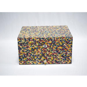 High Gloss Lacquered Wooden <b>Jewelry</b> Box Organizer, Large <b>Jewelries</b> <b>Storage</b> Holder with Lock and Mirror Earring Necklace Bracelet - Product Image 3