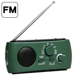 Radio dinamo a manovella ricaricabile ad energia solare ricaricabile portatile di emergenza con caricatore del telefono e torcia a LED torcia Radio AM/FM