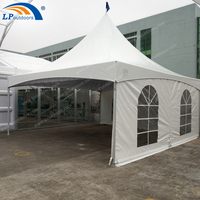 Carpa con dosel de negocios de PVC blanco para exteriores de 20x20 ', carpa con marco de marquesina de pico alto 6x6 a la venta