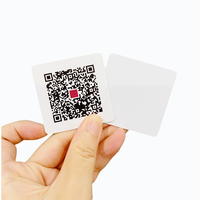 Kartu persegi plastik PVC dengan kode QR NFC213 kartu bisnis kotak Media sosial