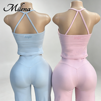 Nouvel Arrivage Milena – Ensemble 2 Pièces Short et Caraco Rembourré pour Femme, Respirant, Écoresponsable, Spandex/Nylon, Coupe Ajustée, Décontracté, Idéal Entraînement