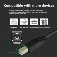 Cable de Datos USB 2.0 para Impresora, 10 Metros, Conexión de Cobre Puro con Cabeza Cuadrada