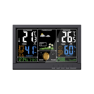 EMAF Accurate Wireless Weather Station Large Screen Digital Forecast Weather Forecast <strong>Clock</strong> with One <strong>Out</strong> <strong>Door</strong> Sensor for Home - Product Image 1