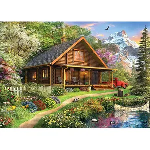 5D Full Diamond Painting Rural River Cottage DIY Diamond Embroidery Home Decoration