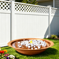 Fontaine d'eau en forme de sphère ronde rouilleuse de 31 pouces pour l'extérieur avec éclairage LED, en acier corten, design moderne Feng Shui pour jardin