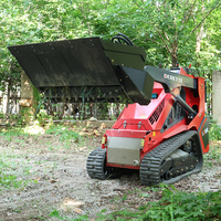 Chargeuse compacte diesel Derette XC1100 avec conditionneur de sol et godet à grappin, machine de terrassement multifonctionnelle