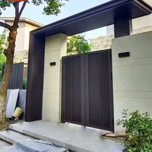 Tailles personnalisées Porte coulissante en métal Style européen Porte à lamelles pour la maison Portail d'automatisation nouvellement conçu Clôture en treillis Gatte - Product Image 1