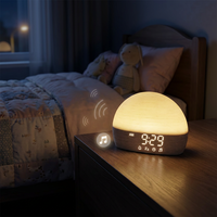 Mesin Suara Sirkular Portabel Jam Alarm Matahari Terbit Profesional Dengan Lampu Malam Rgb Multi Mode Lampu Meja Cerdas