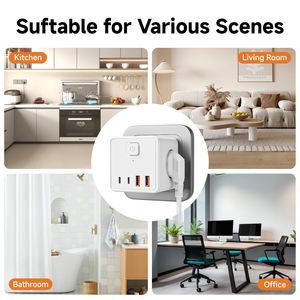 مقبس حائط مكعب عالي الأداء جديد لسلامة الأطفال بـ 3 مواضع (10 أمبير/240 فولت) أوروبي/ألماني 7 في <span class=keywords><strong>1</strong></span> - Product Image 6