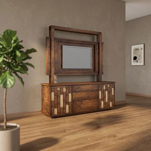Mueble para TV Terra, Aparador Moderno de Madera Maciza, Mueble para Sala de Estar, Hogar u Hotel, Consola Multimedia con 3 Cajones - Product Image 4
