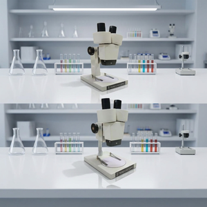 Microscope stéréoscopique avec source de lumière LED, mise au point manuelle, distance de mise au point de 25 mm, réglage dioptrique 5d - Product Image 2