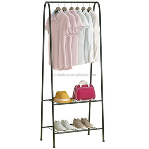 High Quality Garment <strong>Coat</strong> <strong>Rack</strong> with 2 Tier <strong>Shoe</strong> Clothes <strong>Storage</strong> Shelves - Product Image 1