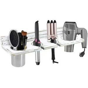 Soporte de madera para secador de pelo, soporte de pared para peines de baño, estante de madera para rizador de pelo. - Product Image 1