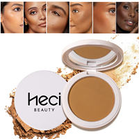 Palette de poudre bronzante pour le visage, 6 couleurs, maquillage végétalien lisse, marque privée, tenue plus longue, couverture complète, crème pressée, Contour, poudre bronzante