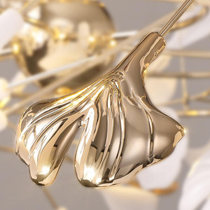 Hullxine Nouveau <span class=keywords><strong>Lustre</strong></span> Moderne en Céramique Cuivrée en Forme de Feuille de Ginkgo LED Blanc Chaud Garantie 3 Ans - Product Image 5