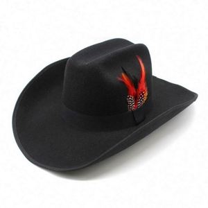 Sombrero Vaquero al por Mayor, Sombreros de Vaquero con Cinturón de Plumas Baratos para Hombres Adultos, para Viajes al Aire Libre, para las Cuatro Estaciones - Product Image 4