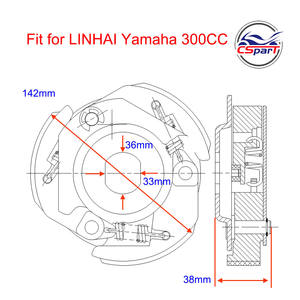 Embrayage 132MM 142MM pour Scooter MAJESTY <span class=keywords><strong>250</strong></span> 250CC 260 260CC 300 300CC YP250 JL250 LH300 Feishen Gsmoon <span class=keywords><strong>Linhai</strong></span> ATV <span class=keywords><strong>Quad</strong></span> Buggy - Product Image 5