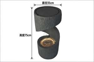 Fontaine d'eau solaire moderne en résine, faite à la main, avec lumières LED - Montage au sol 35x75cm, intérieur/extérieur, décoration de jardin Art Déco de luxe - Product Image 6