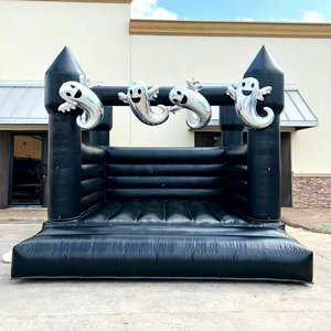 Castillo inflable comercial para niños, de calidad para exteriores, color negro, para fiestas. - Product Image 1