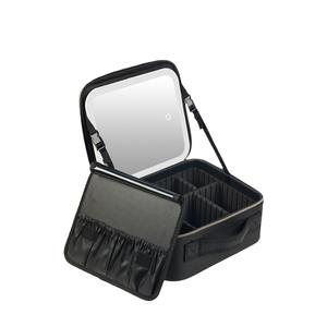 Sac à maquillage Obox blanc, noir, violet, design matelassé, poignée souple, trousse de toilette portable pour un usage quotidien - Product Image 2