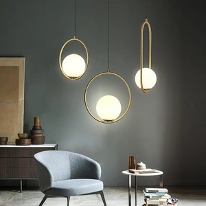 Modern Gold Pendant <b>Light</b> Glass Shade Led Chandelier For Dining Room And Bedroom With <b>Remote</b> <b>Control</b> Dimmer Feature - Product Image 2