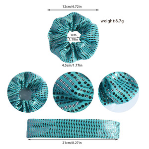 Chouchous en maille à paillettes brillantes, élastiques et ajourés, pour femmes, pour les fêtes et le quotidien - Product Image 2