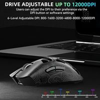 Souris de jeu sans fil Aula SC620, tri-mode 2,4 GHz/USB-C/BT5.3, 12000 DPI, macro programmable, rétroéclairage RVB, touches Rapid Fire, 8 boutons