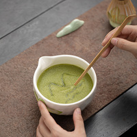 Ensemble de quatre pièces pour thé matcha en céramique Dehua, peint à la main, durable, écologique, style Japandi, bol à thé chinois Song Point, Bai Ben Li
