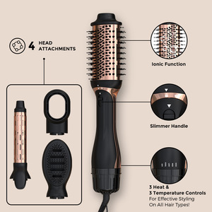 Brosse à air chaud 4-en-1 avec têtes interchangeables, technologie ionique négative, outil de coiffage en une seule étape - Product Image 4