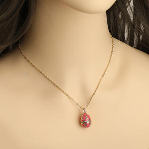 Style <span class=keywords><strong>russe</strong></span> Fabergé coloré oeuf de caille pendentif collier <span class=keywords><strong>bijoux</strong></span> saint valentin cadeau - Product Image 5